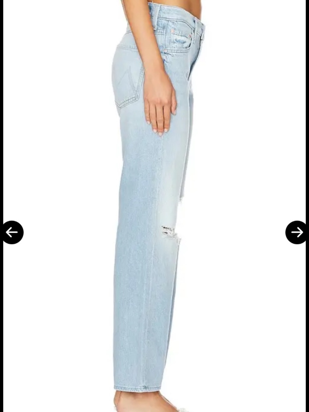 MOTHER Mid Rise Rambler Zip Flood Ripped Off Jeans Size 26 - Picture 3 of 8